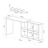 Birou Multifunctional Blake cu Rafturi, Stejar, 145 x 74 x 45 cm
