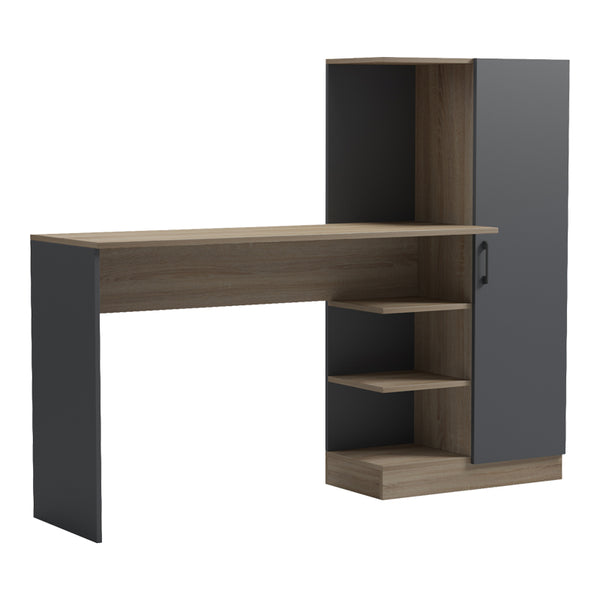 Birou Ofisio cu bibliotecă și dulap, Sonoma-Antracit, 152x40x120 cm