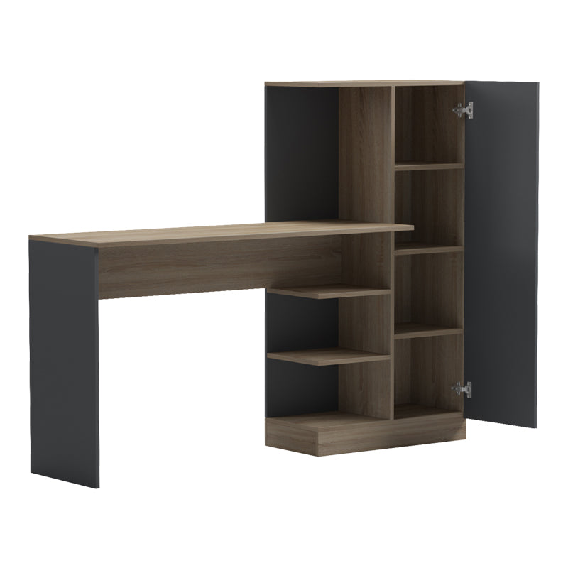 Birou Ofisio cu bibliotecă și dulap, Sonoma-Antracit, 152x40x120 cm - Sonoma-Antracit