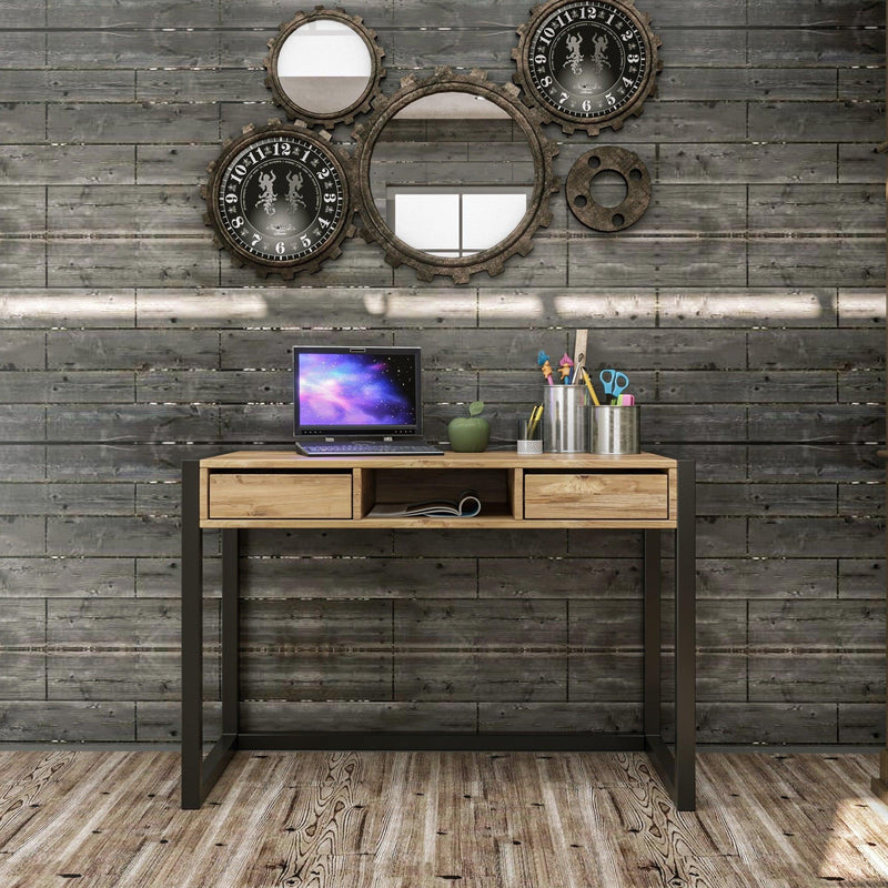 Birou Ogene cu 2 sertare, Crem, 105 x 77 x 55 cm
