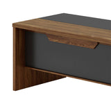 Birou pe colt stanga Oscar, nuc - antracit, 200x180x76 cm