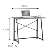Birou pliabil Siklo, Stejar-Negru, 100x46x75.5 cm, Alb-Negru, prezentare produs, PAL melaminat, metal, PP, pentru birou