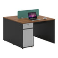 Birou profesional 2 locuri Dakota, lemn nuc-antracit, 120x120x76 cm