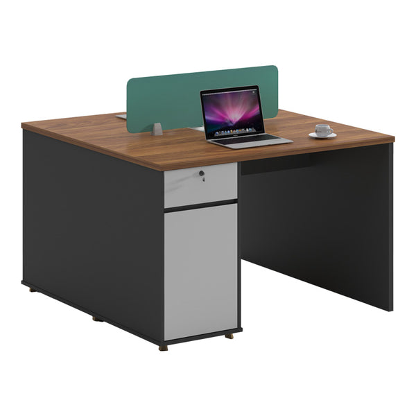 Birou profesional 2 locuri Dakota, lemn, nuc-antracit, 120x120x76 cm