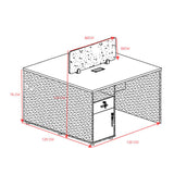 Birou profesional 2 locuri Dakota, lemn, nuc-antracit, 120x120x76 cm