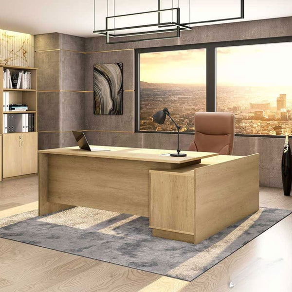 Birou profesional Amazon colt stanga, Sonoma, 180x160x76 cm