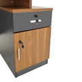 Birou profesional cu functie de organizare Oscar, Lemn, Nuc/Gris închis, 150x80x76 cm, foto produs