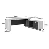 Birou profesional reversibil Amazon, 200x170x75 cm - Gri