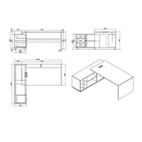 Birou profesional reversibil Amazon, 200x170x75 cm - Stejar