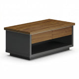 Birou profesionala Oscar, Nuanta Nuc-Antracit, Lemn, 120x60x42 cm