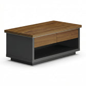 Set De Mobilier De Birou Birou profesionala Oscar, Nuanta Nuc-Antracit, Lemn, 120x60x42 cm