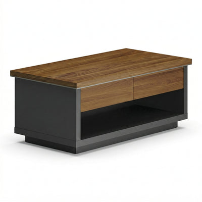 Set De Mobilier De Birou Birou profesionala Oscar, Nuanta Nuc-Antracit, Lemn, 120x60x42 cm