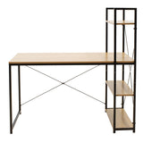 Birou Ramon cu biblioteca reversibile, Stejar - Negru, 122x64x120 cm