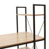 Birou Ramon cu biblioteca reversibile, Stejar - Negru, 122x64x120 cm