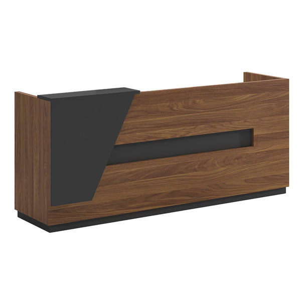 Birou receptie Oscar, Nuc - Antracit, 180x76x65 cm