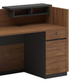 Birou receptie Oscar, Nuc - Antracit, 180x76x65 cm, detaliu produs