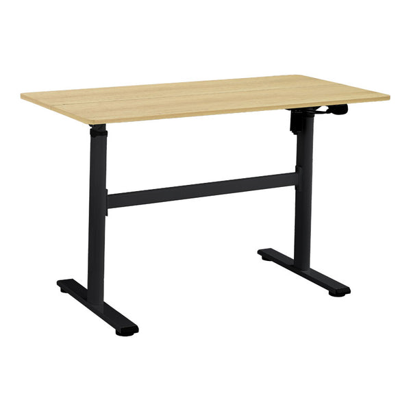 Birou reglabil pe inaltime Karla, Sonoma - Alb, 120x60x72/115 cm
