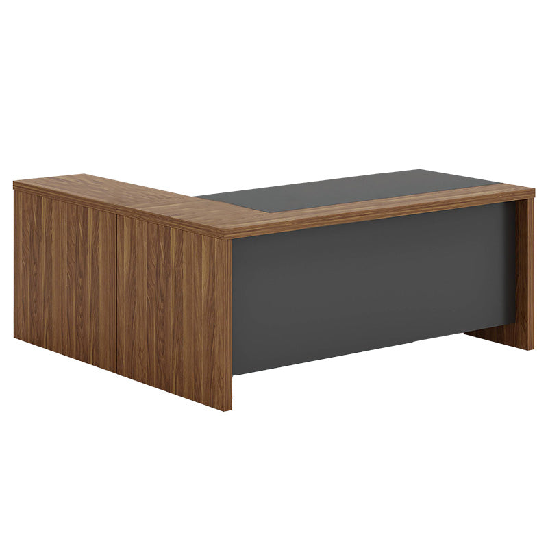 Birou reversibil de colt Oscar, nuc-Gri, 200x189x76 cm