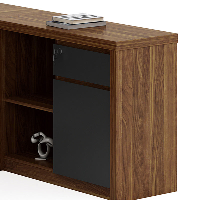 Birou reversibil de colt Oscar, nuc-Gri, 200x189x76 cm