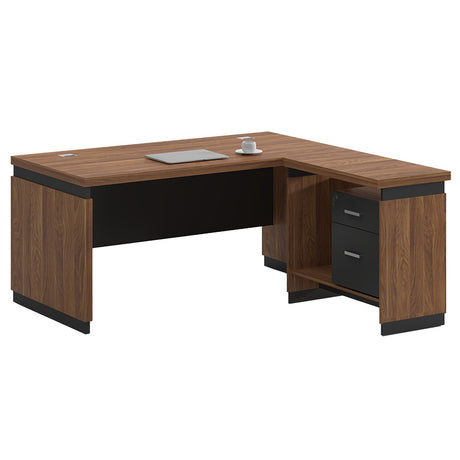 Birou reversibil Oscar, nuc- gri, 180x170x76 cm