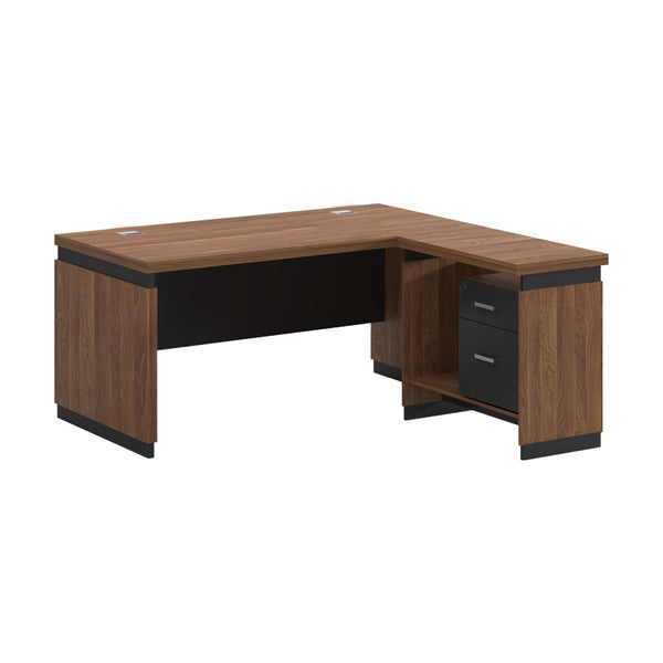 Birou reversibil Oscar, nuc- gri, 200x100x76 cm