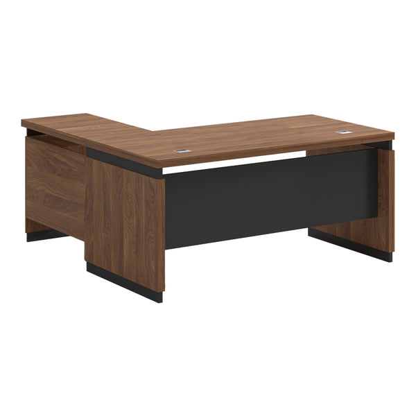Birou reversibil Oscar, nuc- gri, 220x105x76 cm