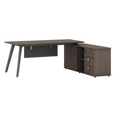 Birou reversibil profesional Denith Gri nuc 200x160x75 cm