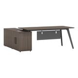 Birou reversibil profesional Denith, Gri nuc, 200x160x75 cm
