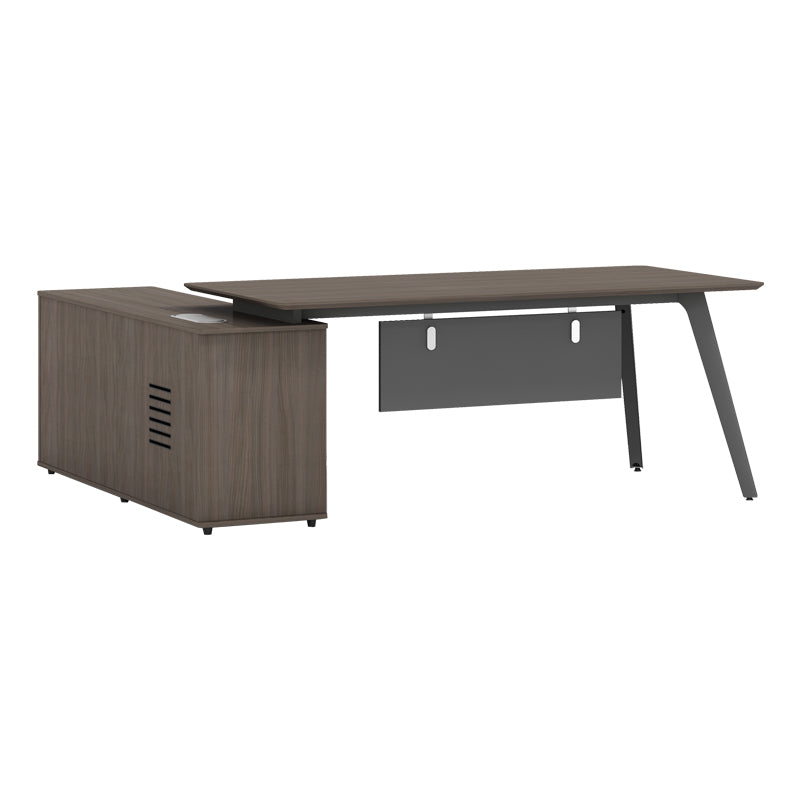 Birou reversibil profesional Denith, Gri nuc, 200x160x75 cm, detaliu produs