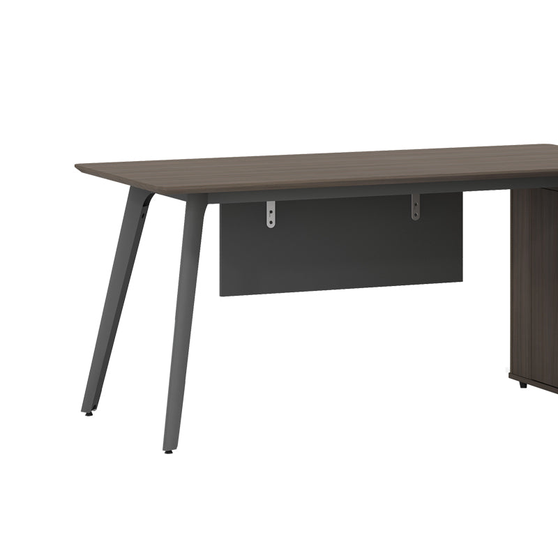 Birou reversibil profesional Denith, Gri nuc, 200x160x75 cm, perspectiva suplimentara