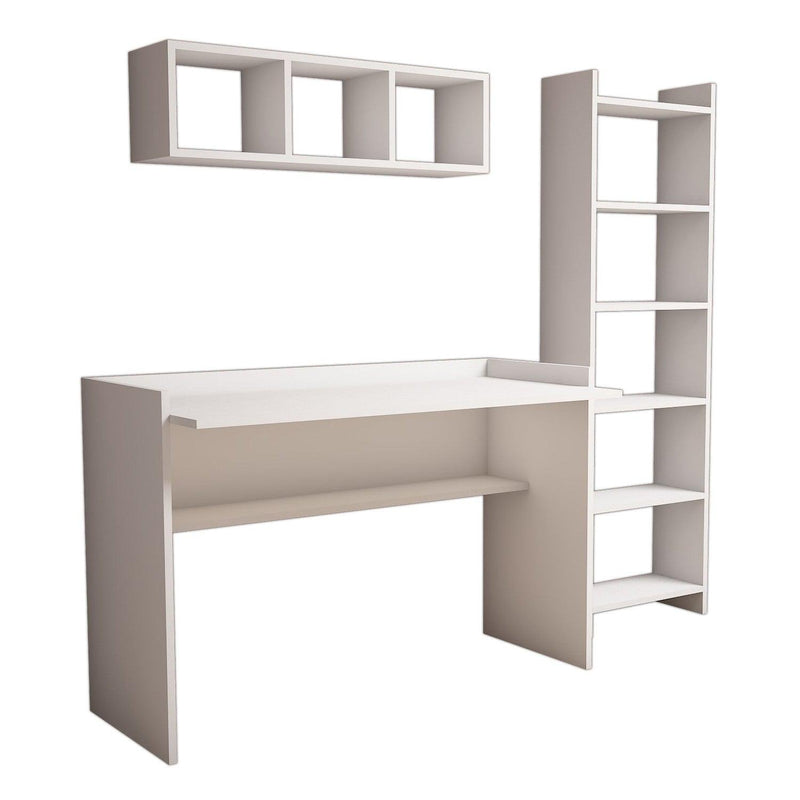 Birou si raft Hera, Alb, 118 x 80 x 58 cm, 3 Piese