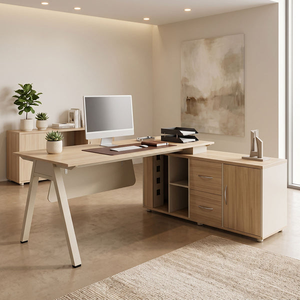 Birou Stark, Stejar-Bej, 160x80x75 cm