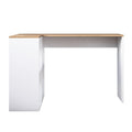 Birou Tip L Yusuf  , Alb - Stejar, 120 x 75 x 50 cm