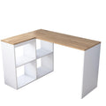 Birou Tip L Yusuf  , Alb - Stejar, 120 x 75 x 50 cm
