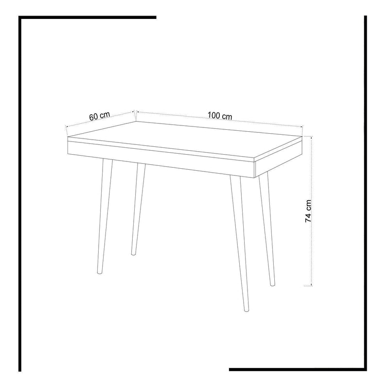 Birou Veronika Lux, Alb, 100 x 74  x60 cm