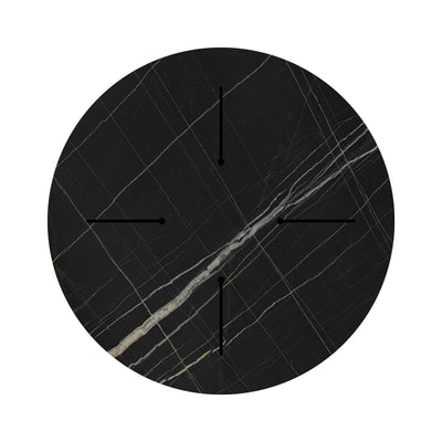 Blat de masă elegant cu aspect de marmură neagră, model Relian, 60cm, grosime 12mm, 60x60x1 cm, detaliu produs