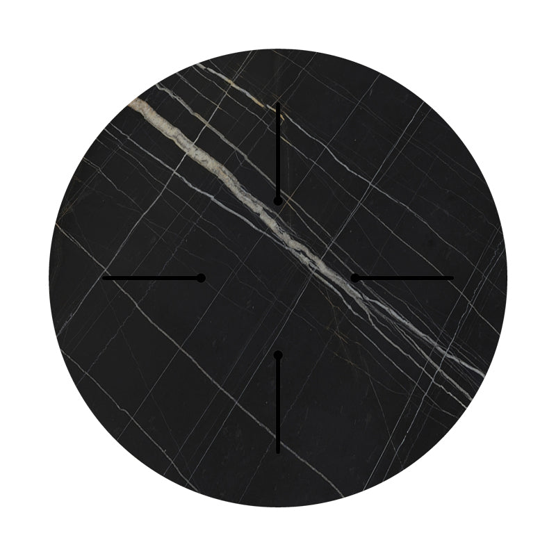 Blat de masă Relian cu neagră, D69cm, grosime 12mm, 69x69 cm