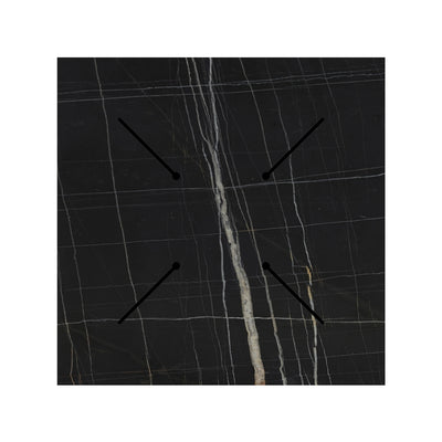 Blat de masă Relian, neagră, 60x60 cm, detaliu produs