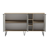 Bufet Balain, Lemn, 142x36x83 cm - Sonoma-Marmura Bej