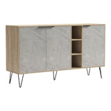 Bufet Balain, Lemn, 142x36x83 cm - Sonoma-Marmura Bej