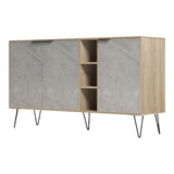Bufet Balain, Lemn, 142x36x83 cm - Sonoma-Marmura Bej