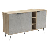 Bufet Balain, Lemn, 142x36x83 cm - Sonoma-Marmura Bej