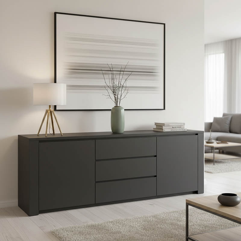 Comoda Kalya, Diverse culori, 220x49x89 cm - Antracit