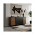 comoda Bufet cu functie de depozitare Zafore, Lemn, Nuc/Marble Negru, 180x45x80 cm