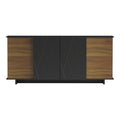 Bufet cu functie de depozitare Zafore, Lemn, Nuc/Marble Negru, 180x45x80 cm, perspectiva suplimentara