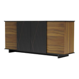 Bufet cu functie de depozitare Zafore, Lemn, Nuc/Marble Negru, 180x45x80 cm