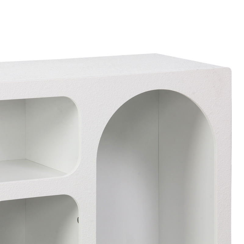 Bufet cu rafturi Emersi, Alb, 164x34x76 cm