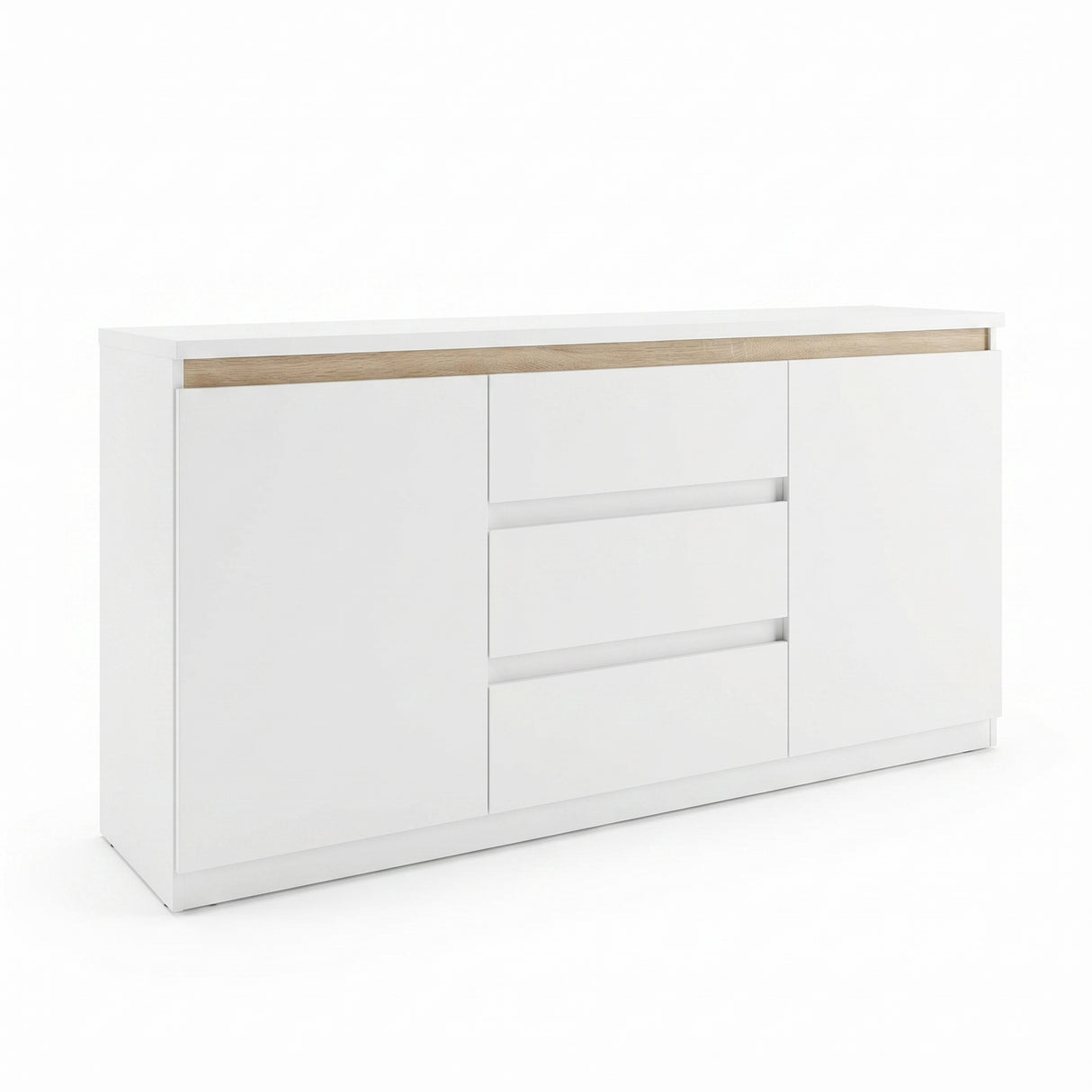 Bufet cu spatiu de depozitare Chiemo, Lemn, 160x40x93 cm