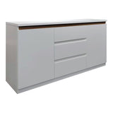 Bufet cu spatiu de depozitare Chiemo, Lemn, Alb, 160x40x93 cm