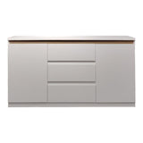 Bufet cu spatiu de depozitare Chiemo, Lemn, Alb, 160x40x93 cm